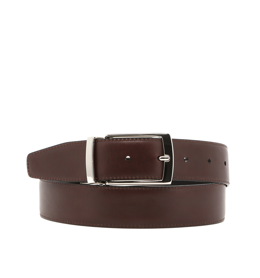 Brown Black Reversible Leather Belt 